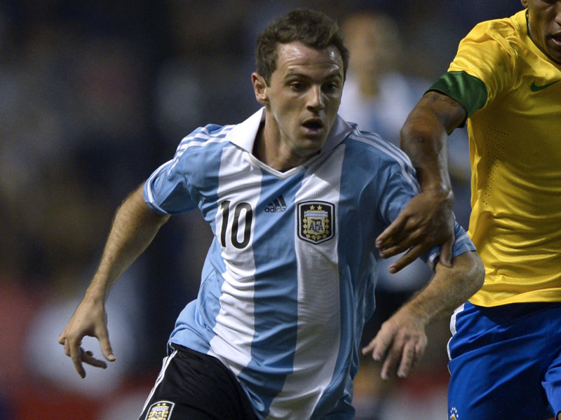 Montillo em ação pela Seleção Argentina.