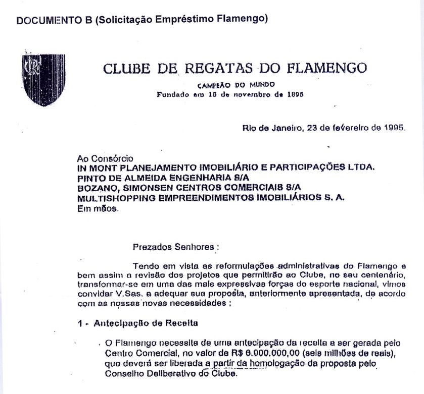 Flamengo solicita empréstimo ao Consórcio Plaza